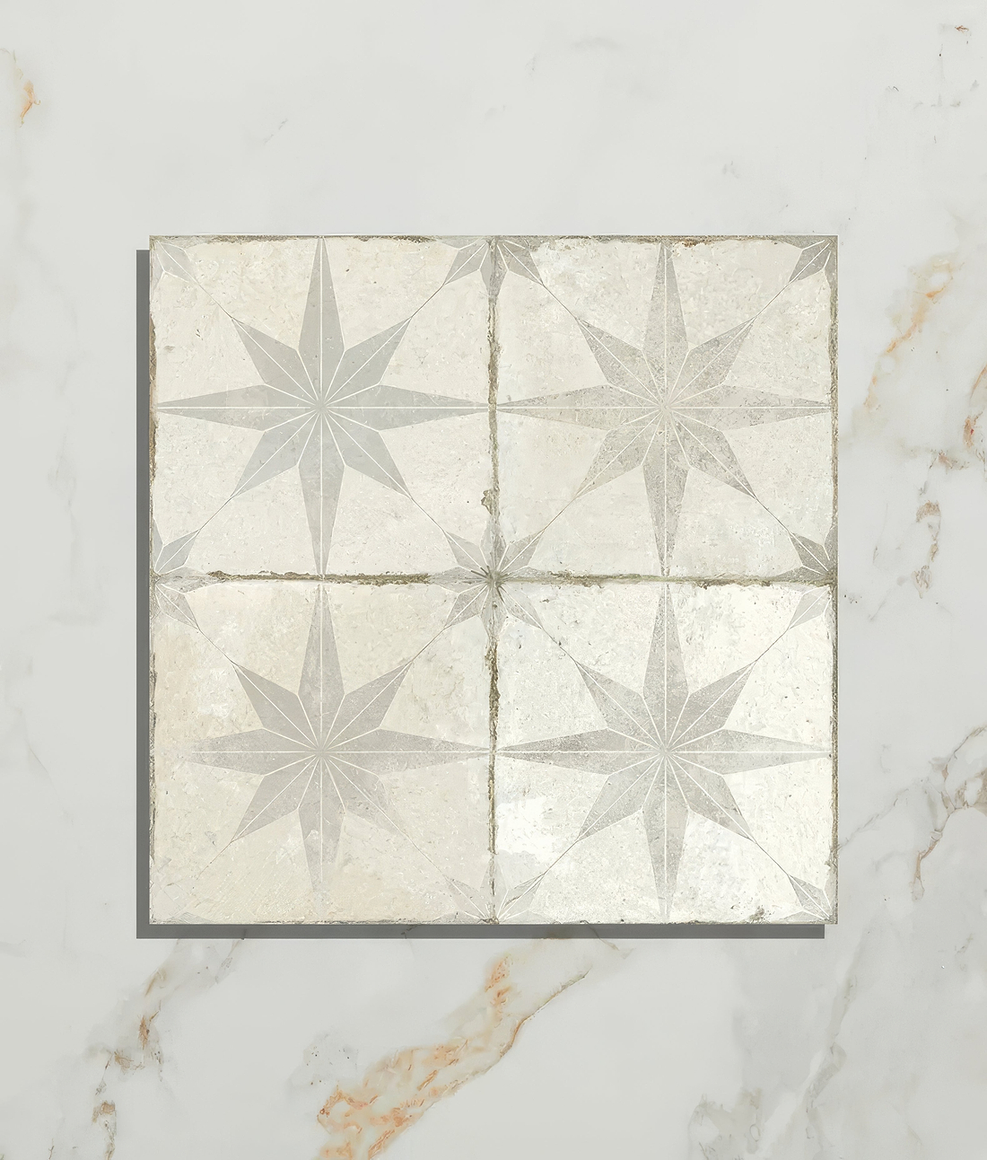 Spitalfields Ceramic Retro Star White - Hyperion Tiles