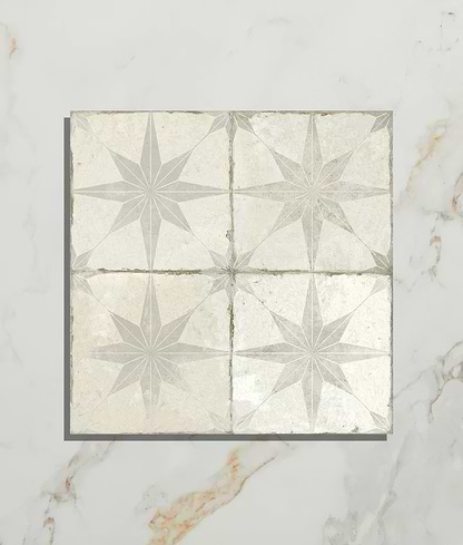 Spitalfields Ceramic Retro Star White - Hyperion Tiles