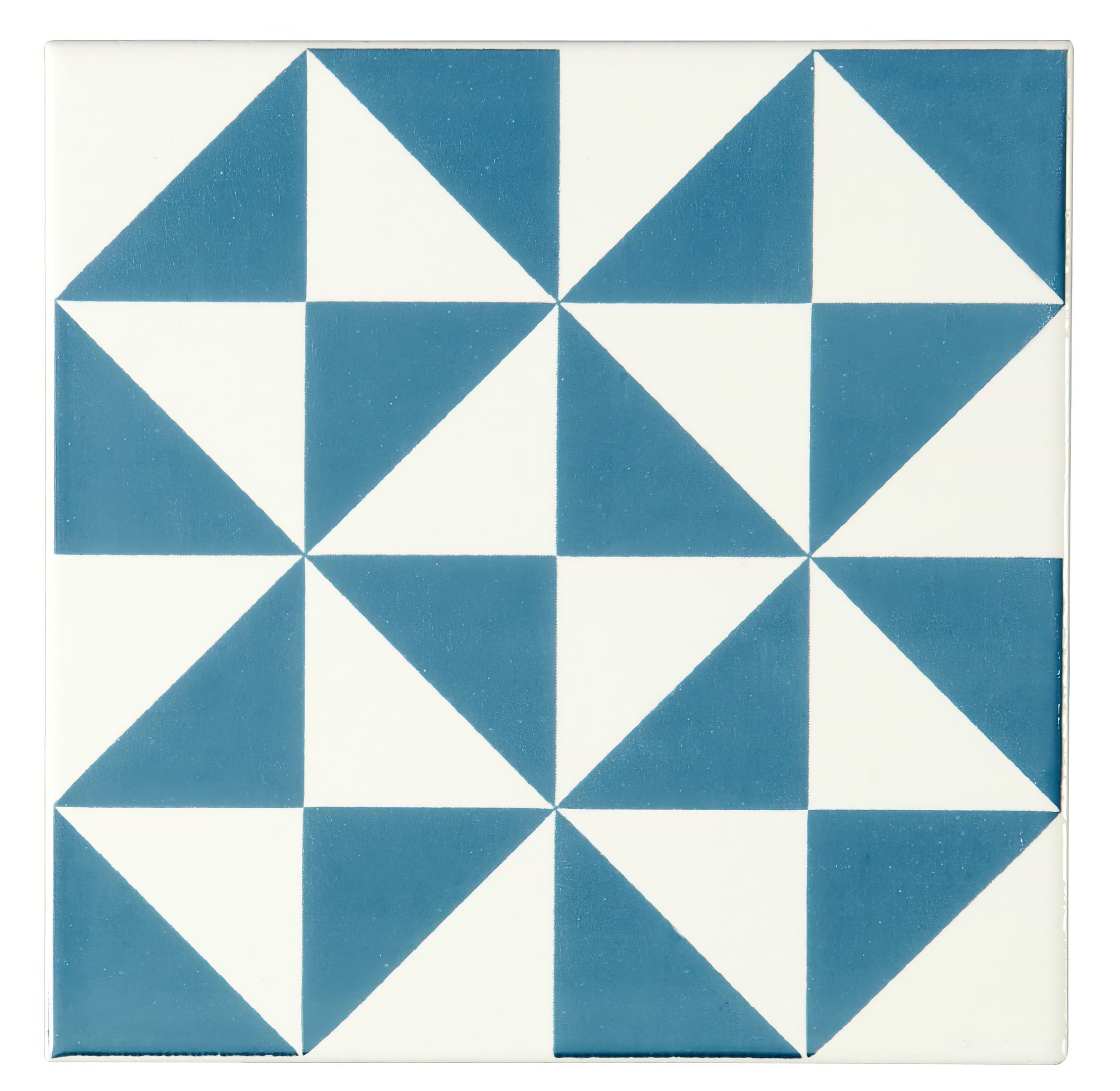 St Malo Blue on Brilliant White - Hyperion Tiles