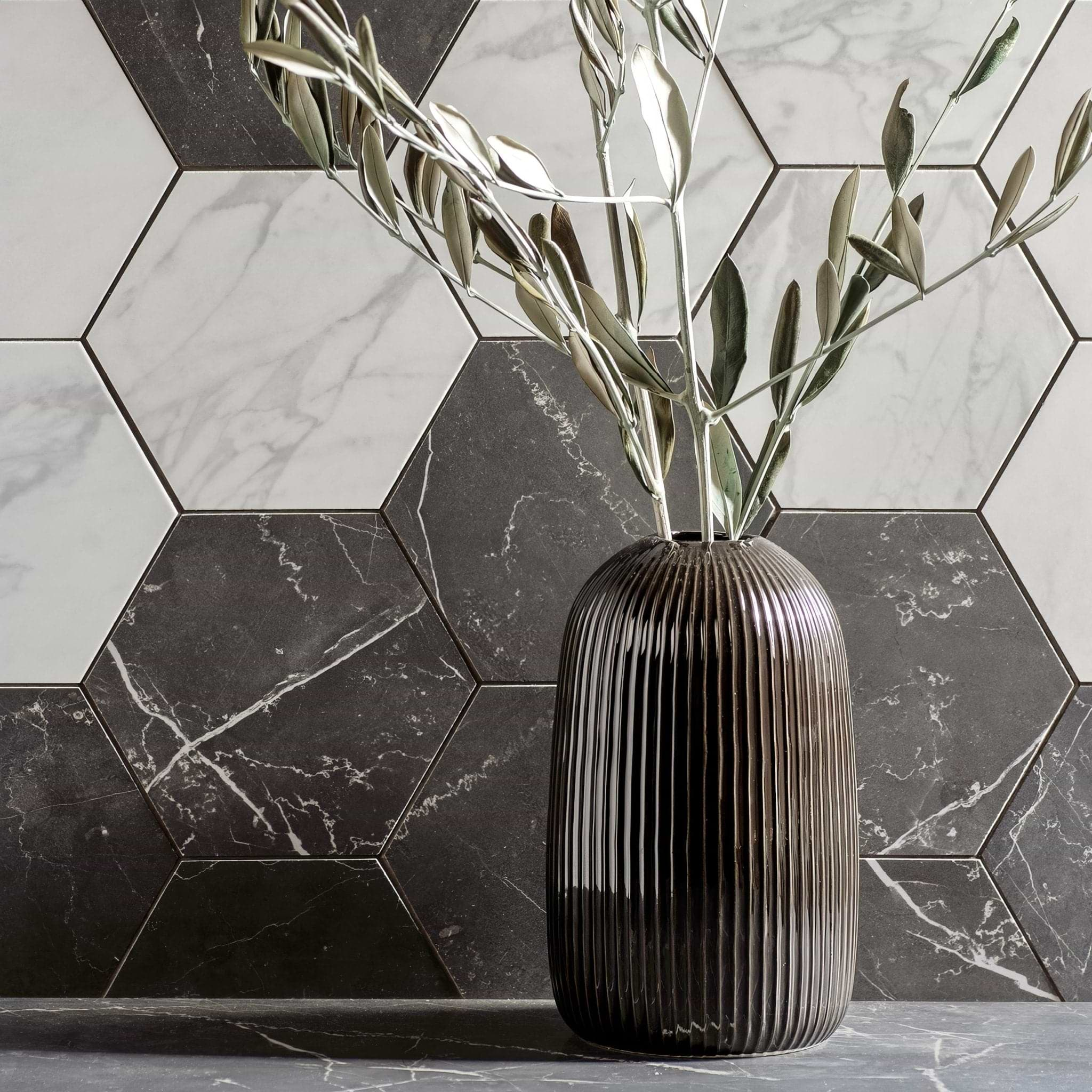 Statuarietto Honed Hexagon Mosaic - Hyperion Tiles