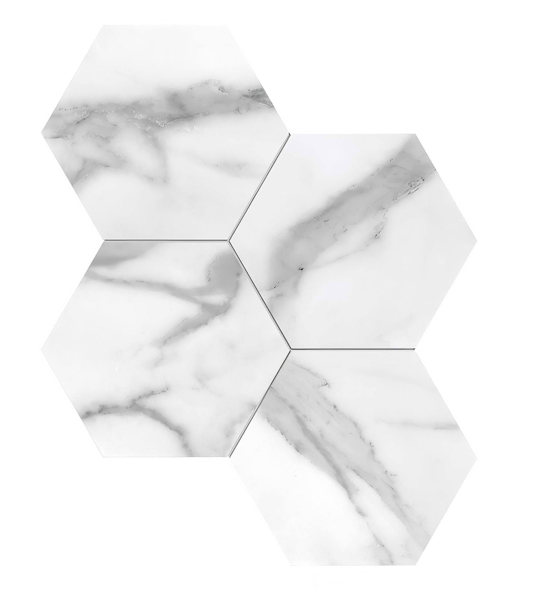 Statuario Nuovo Honed Hexagon Mosaic - Hyperion Tiles