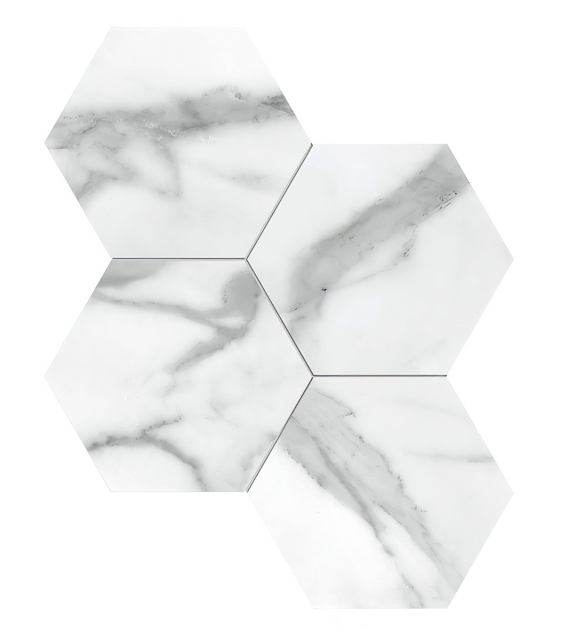 Statuario Nuovo Honed Hexagon Mosaic - Hyperion Tiles