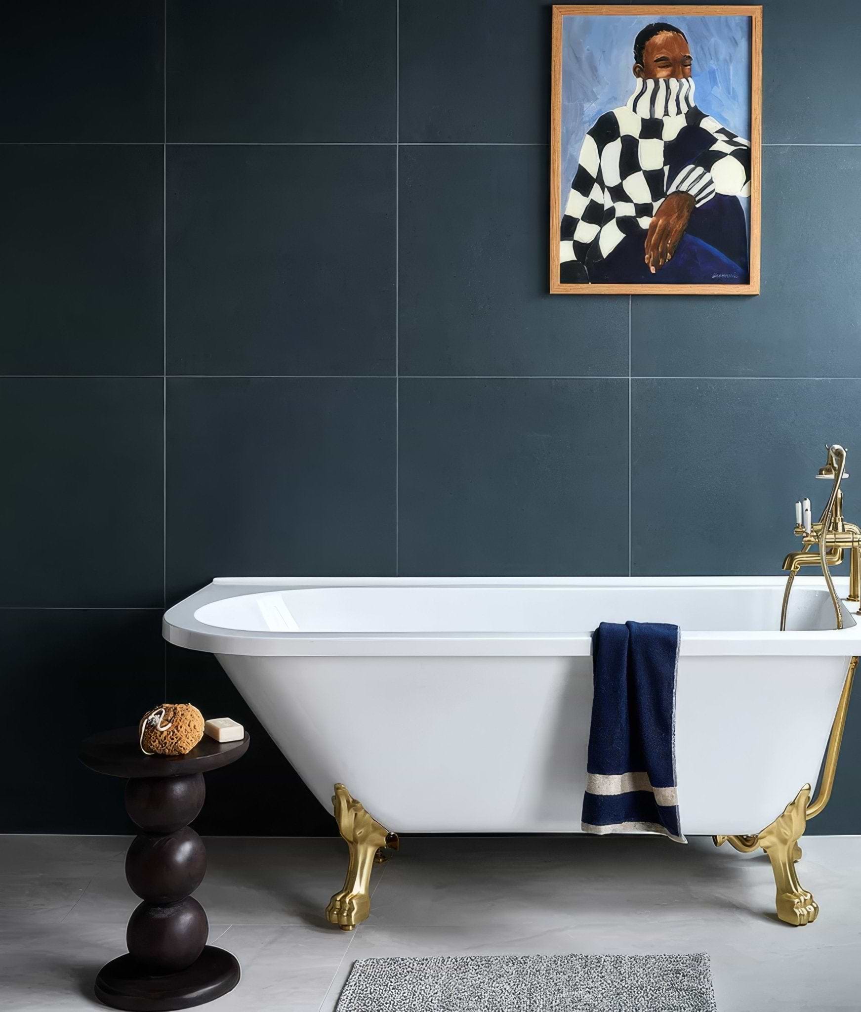 Stucco Porcelain Textured Blue - Hyperion Tiles