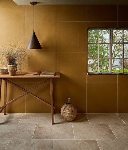 Stucco Porcelain Textured Mustard - Hyperion Tiles