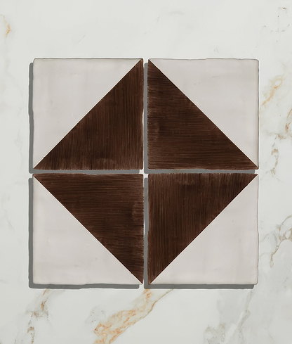 Studio Jamboree Handpainted Ceramic Chocolate Tri - Hyperion Tiles
