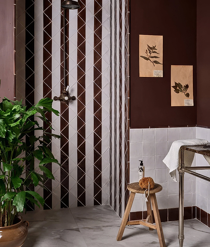 Studio Jamboree Handpainted Ceramic Chocolate Tri - Hyperion Tiles