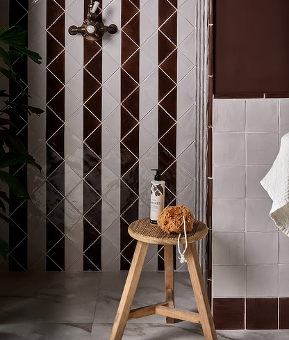 Studio Jamboree Handpainted Ceramic Chocolate Tri - Hyperion Tiles