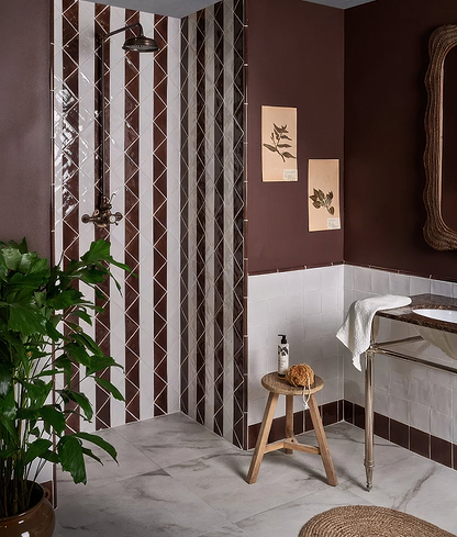 Studio Jamboree Handpainted Ceramic Chocolate Tri - Hyperion Tiles