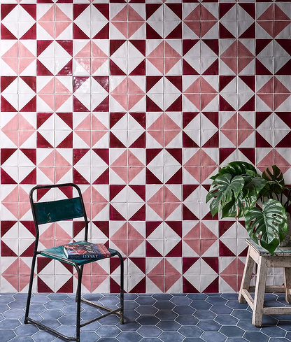 Studio Jamboree Handpainted Ceramic Coral Tri - Hyperion Tiles