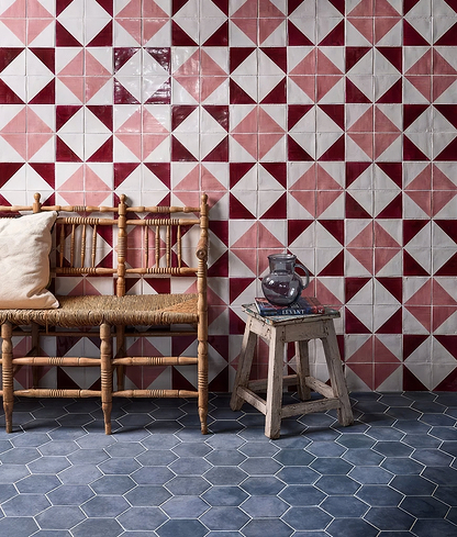 Studio Jamboree Handpainted Ceramic Coral Tri - Hyperion Tiles