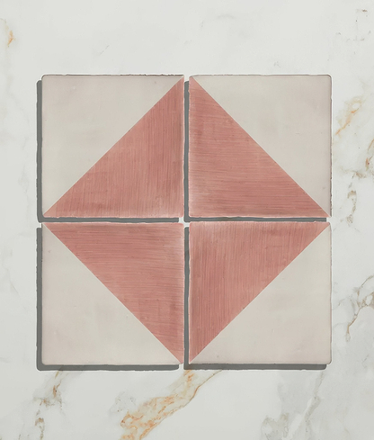 Studio Jamboree Handpainted Ceramic Coral Tri - Hyperion Tiles