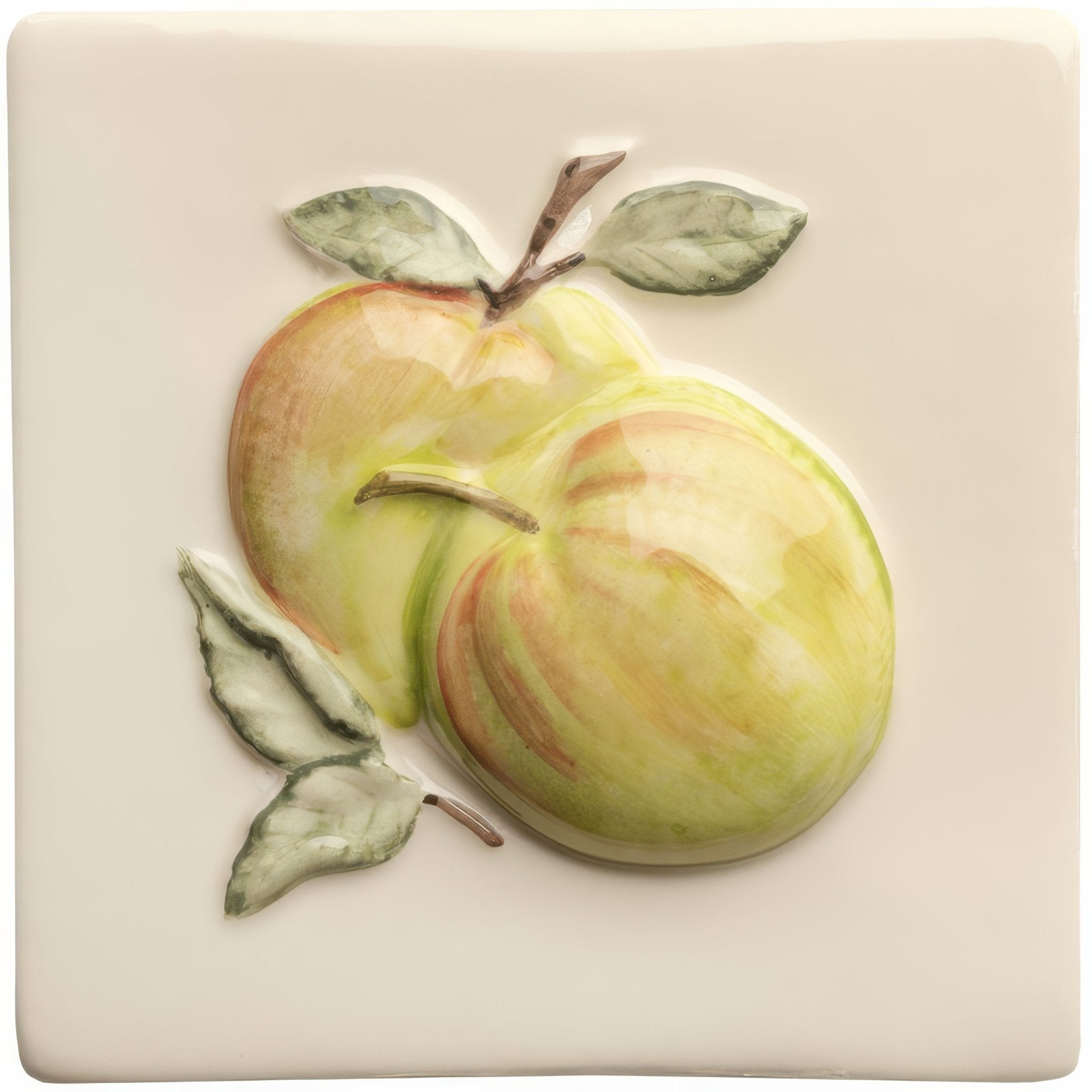 Summer Fruits Apple Handpainted Tile - Hyperion Tiles