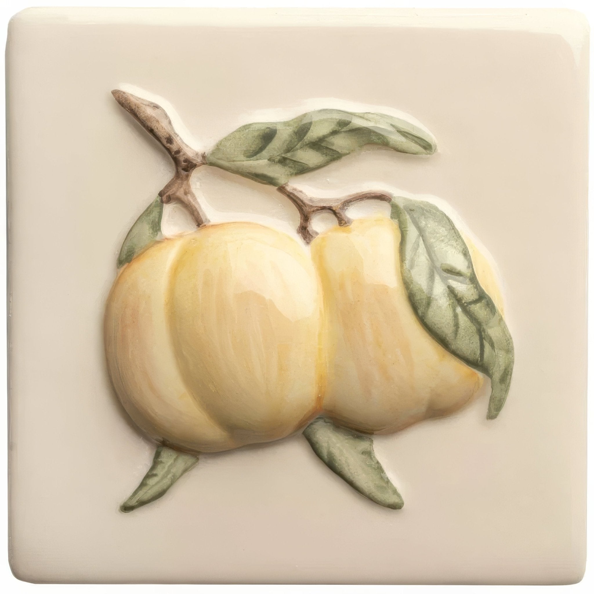 Summer Fruits Apricot Handpainted Tile - Hyperion Tiles