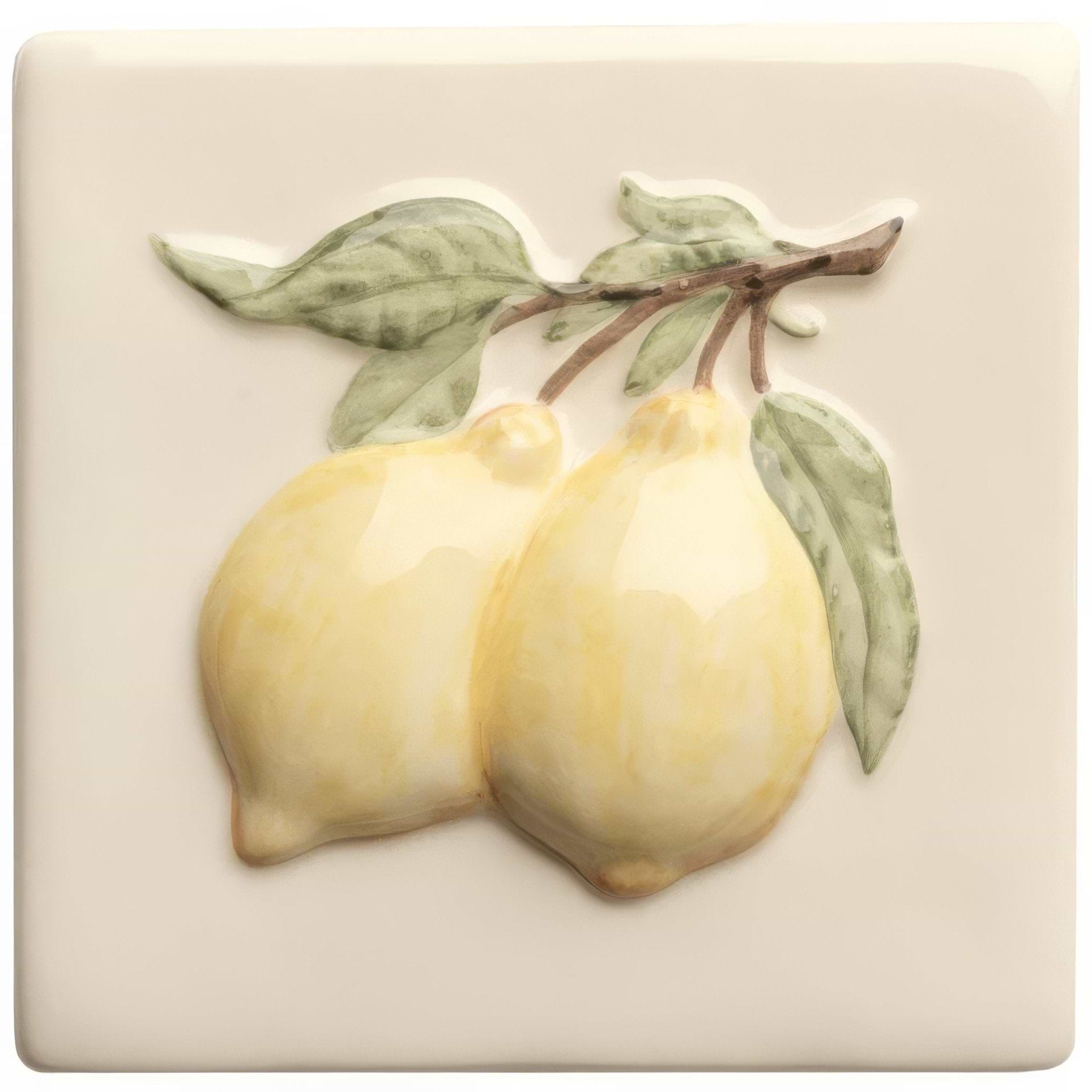 Summer Fruits Lemon Handpainted Tile - Hyperion Tiles