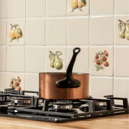 Summer Fruits Pear Handpainted Tile | Hyperion Tiles