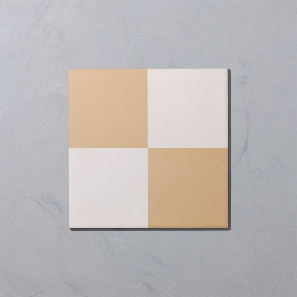Sweet Yellow Chequerboard Porcelain Tile - Hyperion Tiles