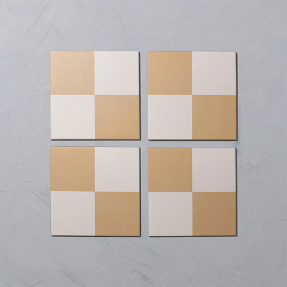 Sweet Yellow Chequerboard Porcelain Tile - Hyperion Tiles