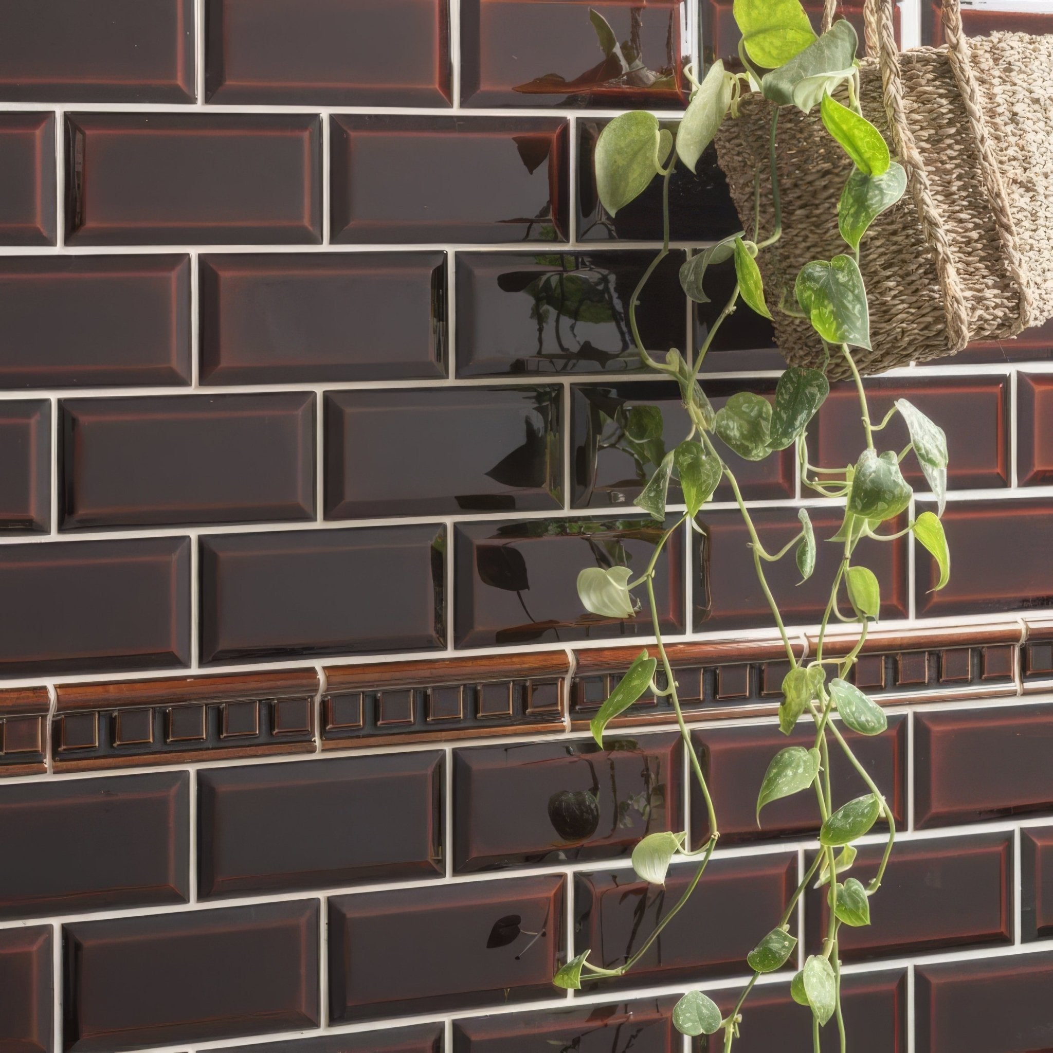 Teapot Brown Metro Bevelled Tile - Hyperion Tiles