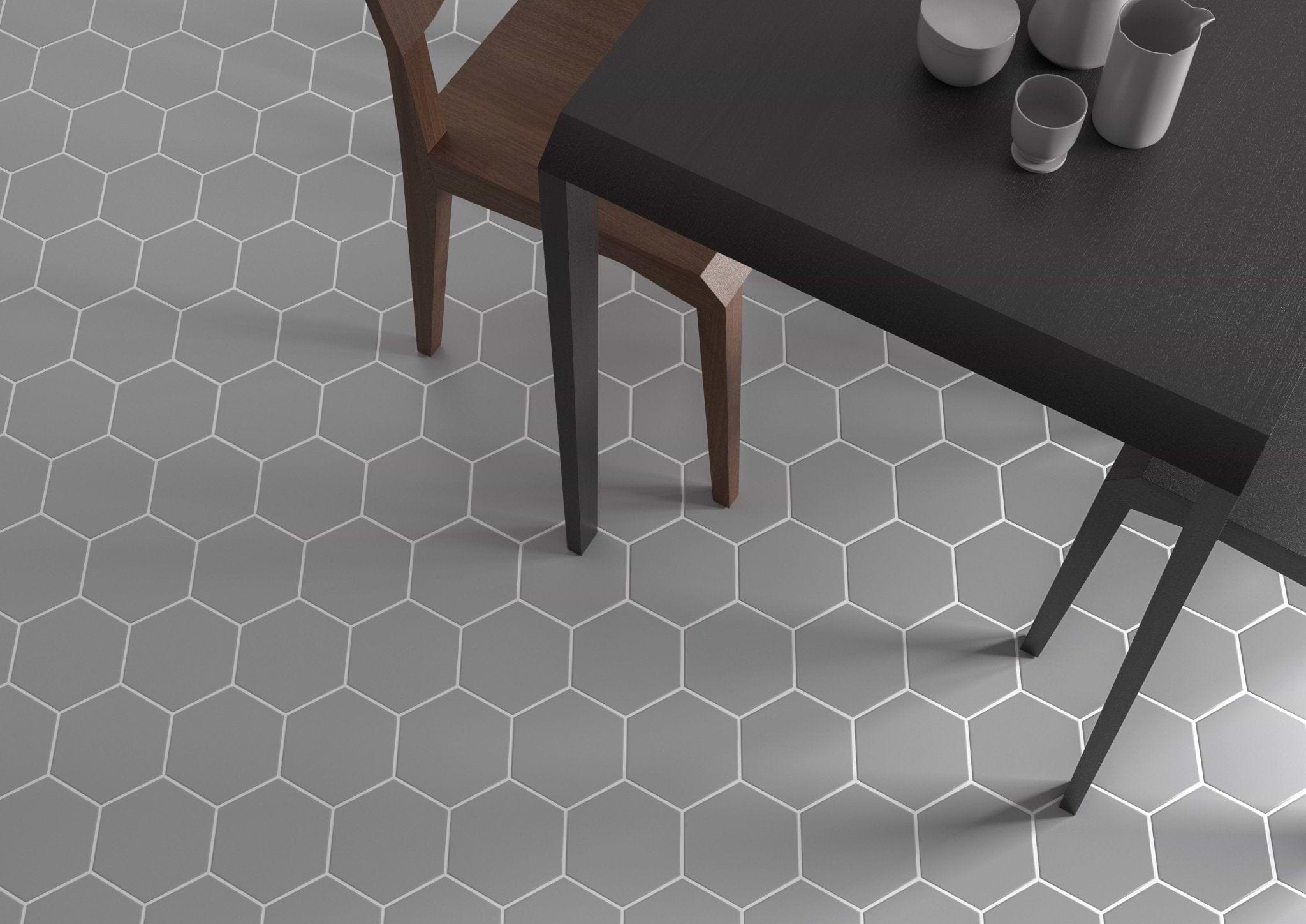 Timeless Hexagon Grey Matt - Hyperion Tiles