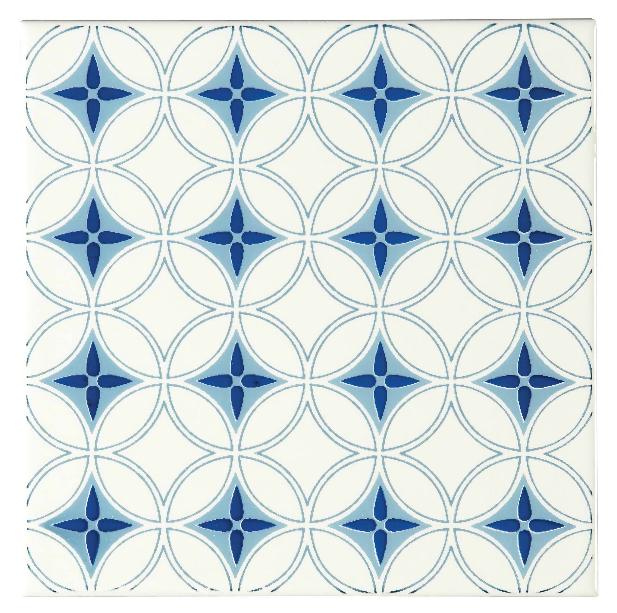 Toulon Blue On Brilliant White - Hyperion Tiles