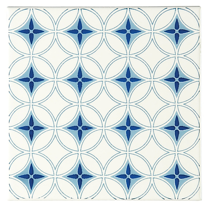Toulon Blue On Brilliant White - Hyperion Tiles