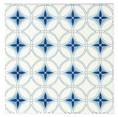 Toulon Blue on Brilliant White - Hyperion Tiles