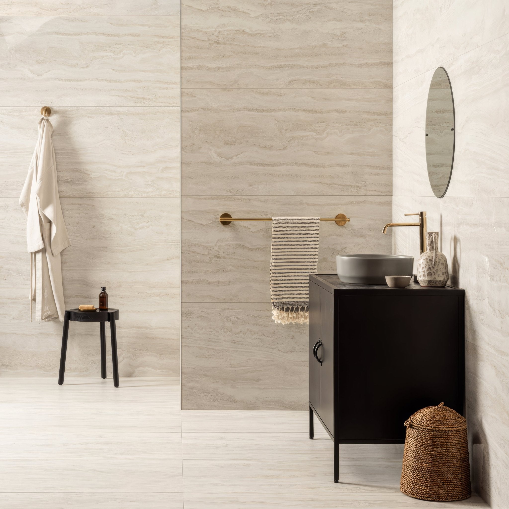 Travertino Navona Grigio 120x60 Polished - Hyperion Tiles