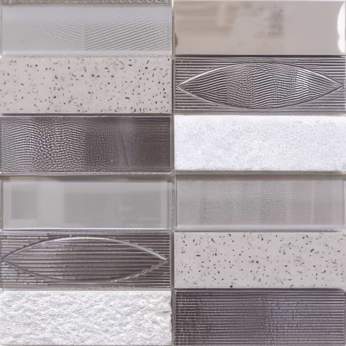 Trip Geo Gris Mosaic - Hyperion Tiles