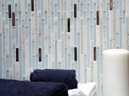 Trip Lluvia Blanco Mosaic - Hyperion Tiles