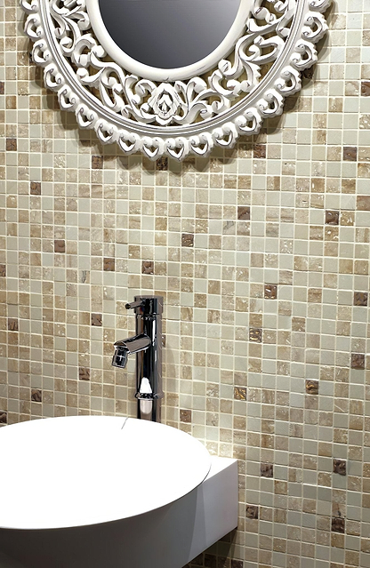 Trip Travertino Bottocino Mosaic - Hyperion Tiles