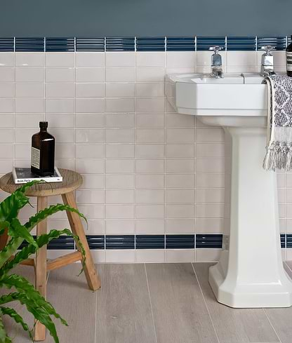 Tunstall Ceramic Brick Deep White - Hyperion Tiles