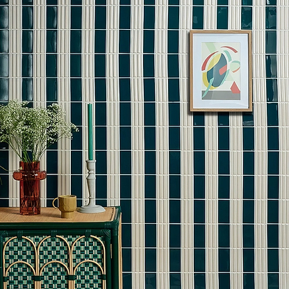 Tunstall Ceramic Brick Peacock Blue - Hyperion Tiles