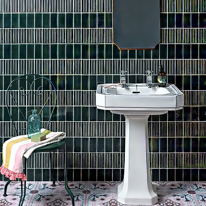 Tunstall Ceramic Brick Royal Green - Hyperion Tiles