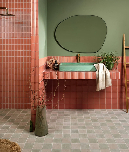 Tunstall Ceramic Fluted Brick Coral - Hyperion Tiles