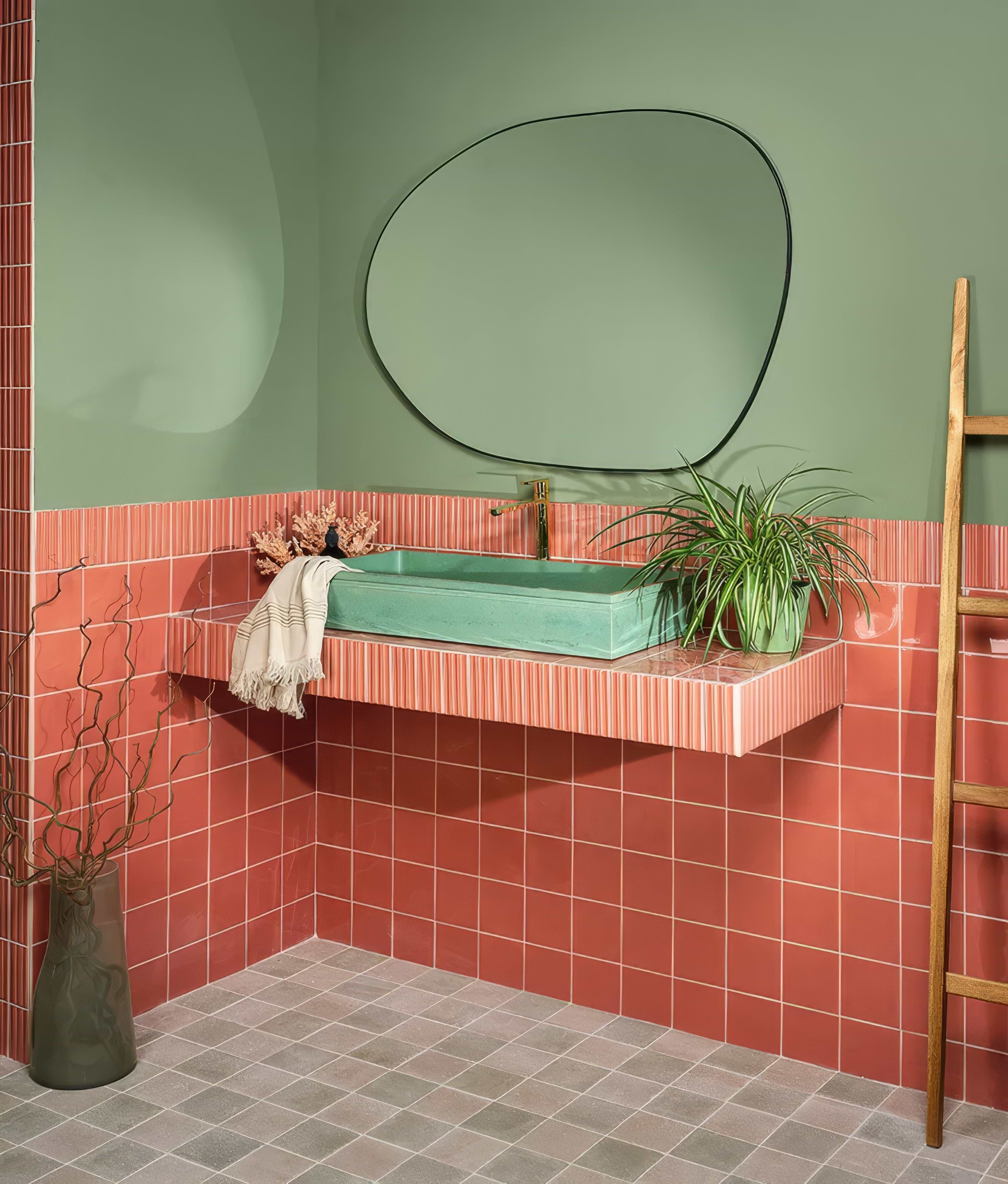 Tunstall Ceramic Fluted Brick Coral - Hyperion Tiles