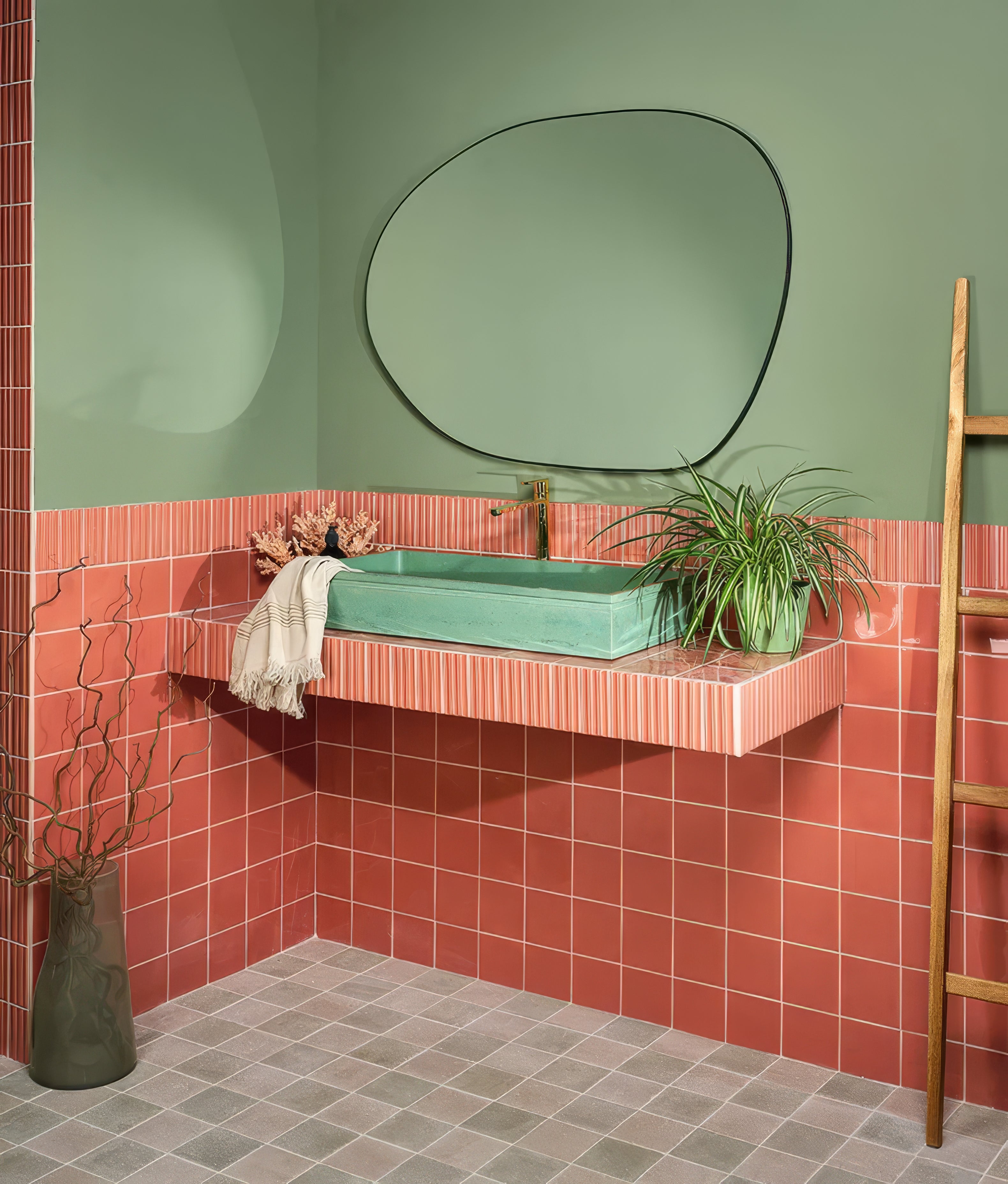 Tunstall Ceramic Fluted Brick Coral - Hyperion Tiles