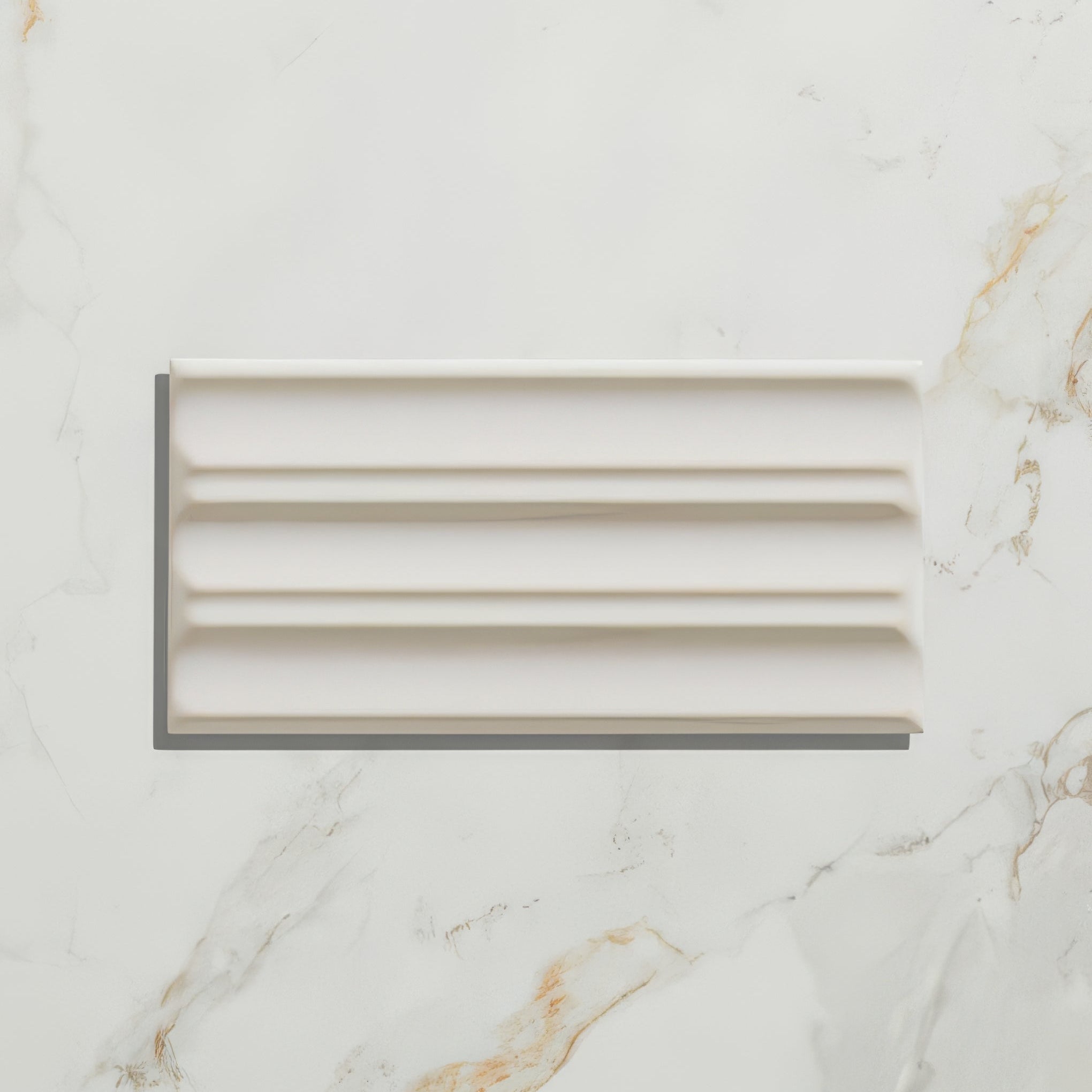 Tunstall Ceramic Deep White Fluted Brick - Hyperion Tiles