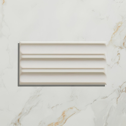 Tunstall Ceramic Deep White Fluted Brick - Hyperion Tiles