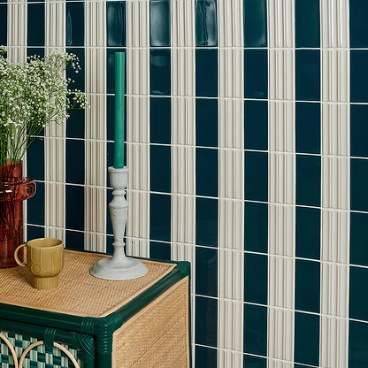 Tunstall Ceramic Brick Peacock Blue - Hyperion Tiles