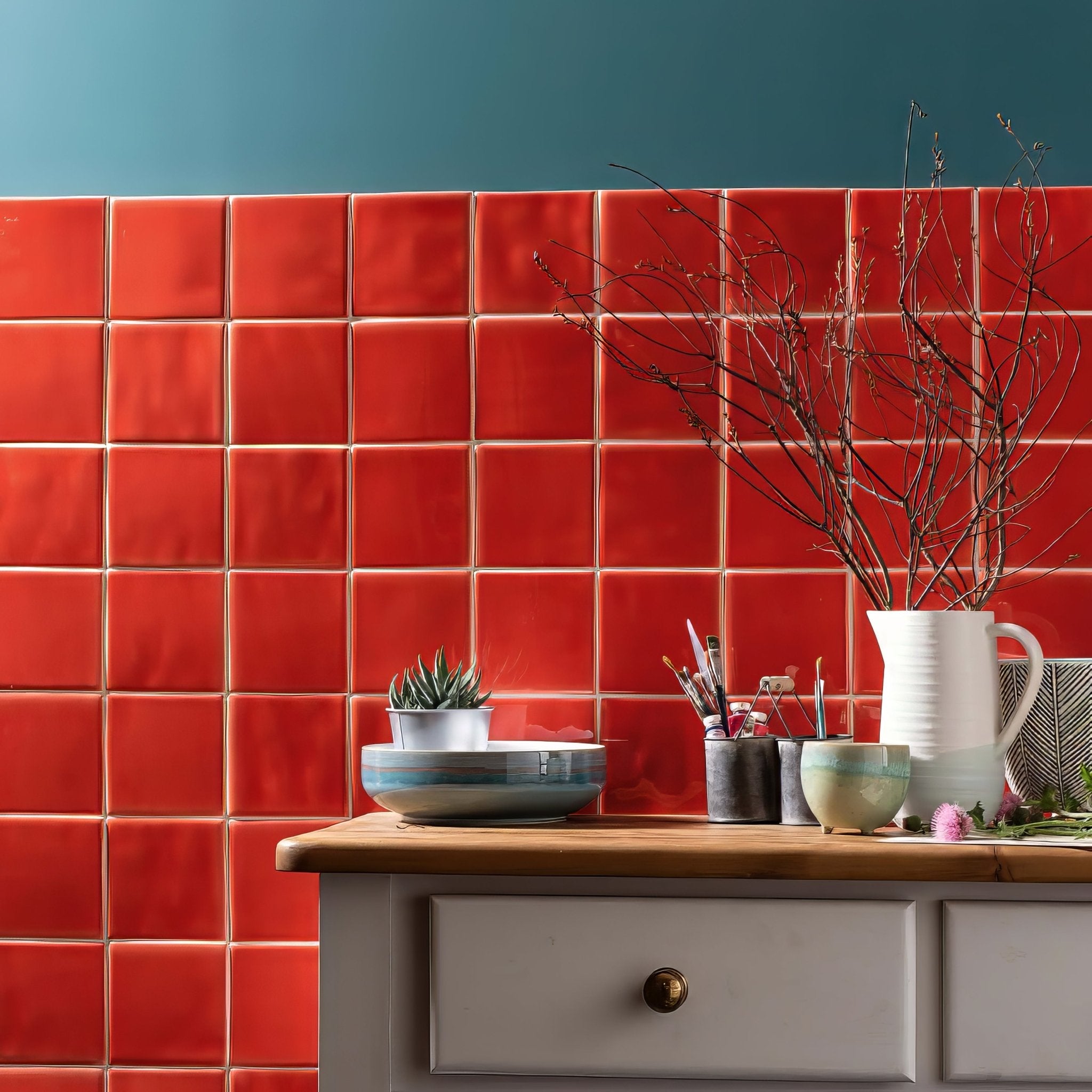 Vermillion Field Tile - Hyperion Tiles