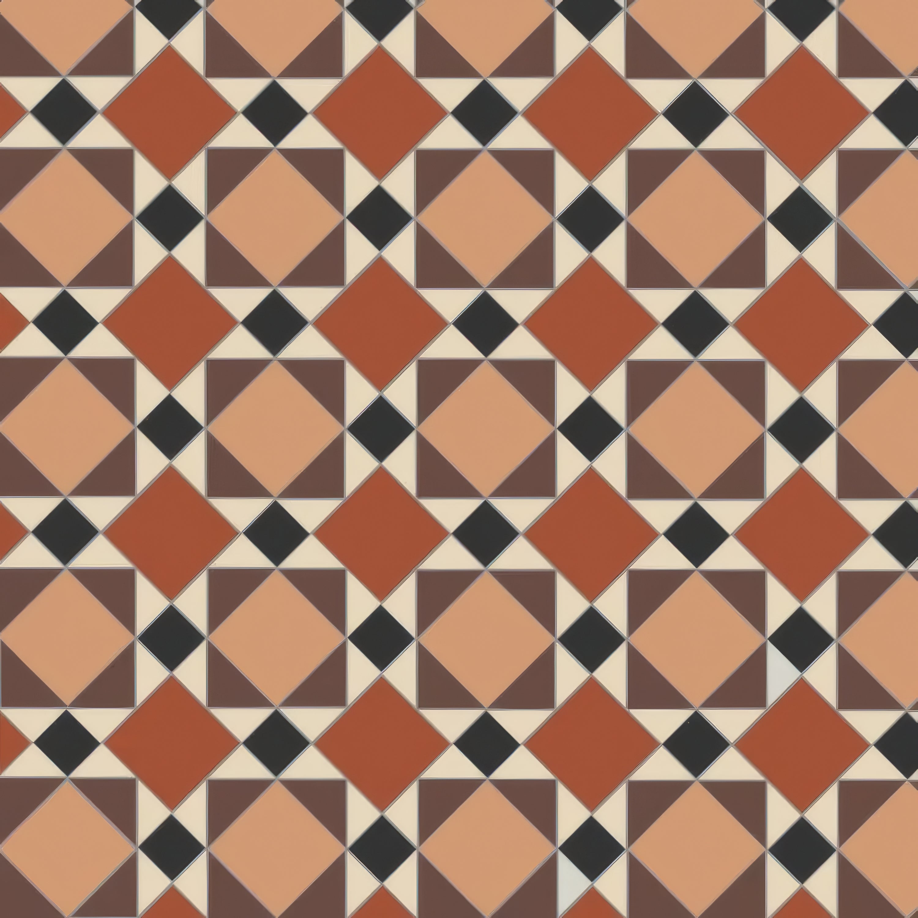 Lambeth Black, Brown, Buff, Red & White - Hyperion Tiles