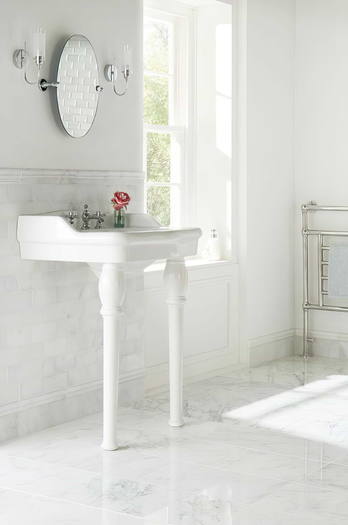 Viano White Honed Marble 305 x 100mm - Hyperion Tiles
