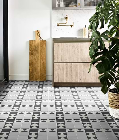 Victorian Style Porcelain Finchley Pattern Soft Grey - Hyperion Tiles