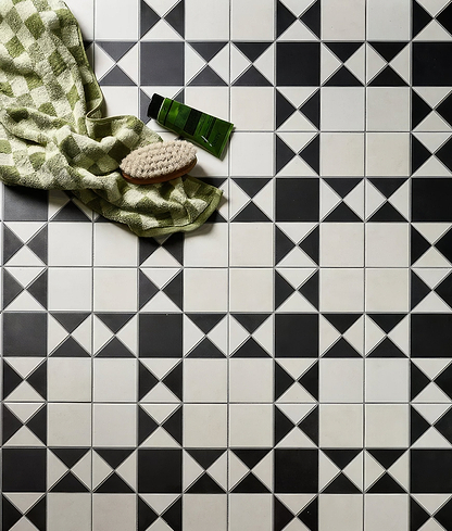 Victorian Style Porcelain Finchley Pattern Cotton White - Hyperion Tiles