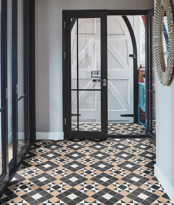 Victorian Style Porcelain Finchley Pattern Sandstone - Hyperion Tiles
