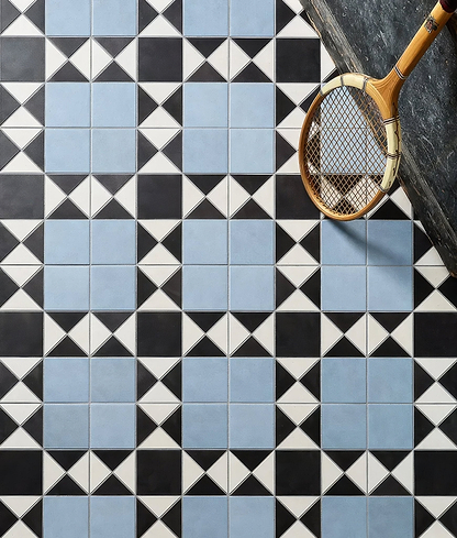 Victorian Style Porcelain Finchley Pattern Sky Blue - Hyperion Tiles