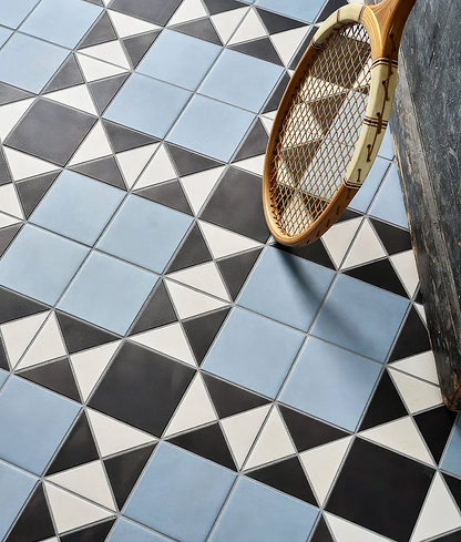 Victorian Style Porcelain Finchley Pattern Sky Blue - Hyperion Tiles