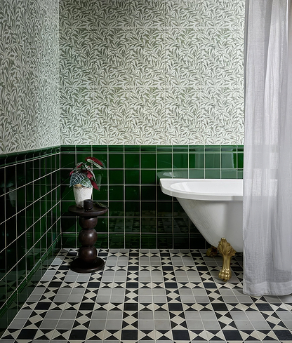 Victorian Style Porcelain Finchley Pattern Soft Grey - Hyperion Tiles