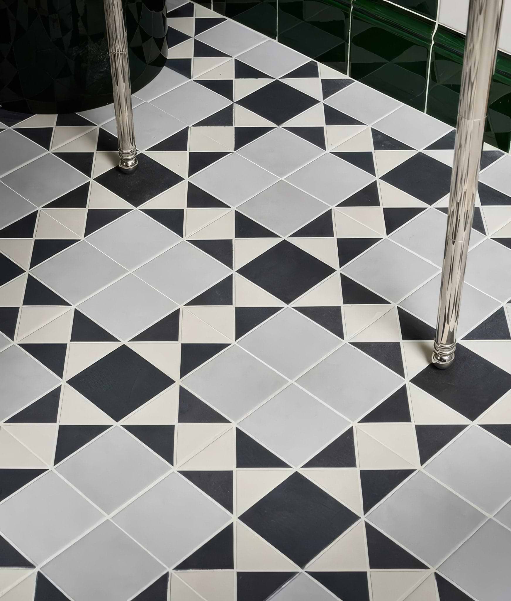 Victorian Style Porcelain Finchley Pattern Soft Grey - Hyperion Tiles