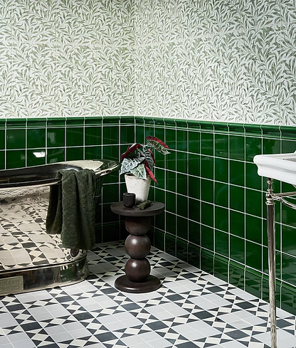 Victorian Style Porcelain Finchley Pattern Soft Grey - Hyperion Tiles